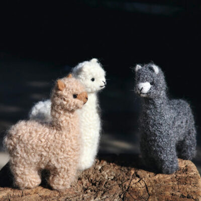 Needle Felted Baby Alpaca Ornament