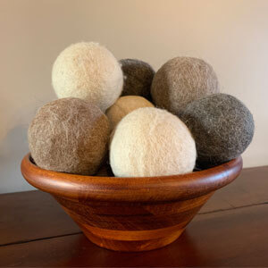 Alpaca Dryer Balls in Display Bowl