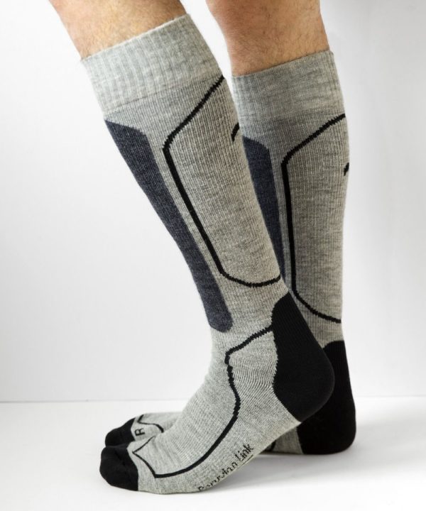 PL Black and Gray Alpaca Ski Socks
