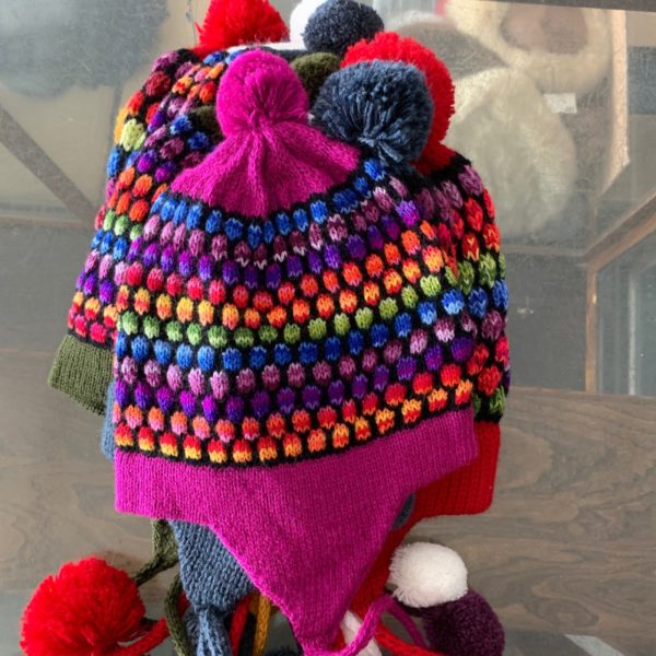 Alpaca Chullo Hat With Colorful Dots