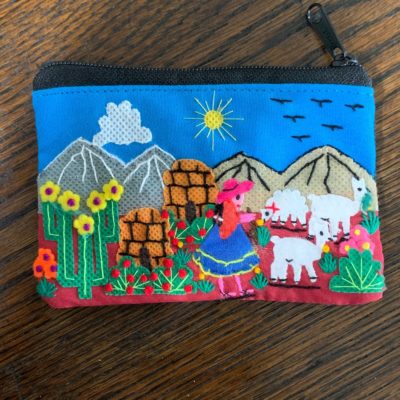 Lined Coin Purse With Fabric Design