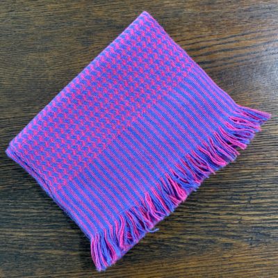 100% Baby Alpaca Handwoven Scarf in Pink and Purple