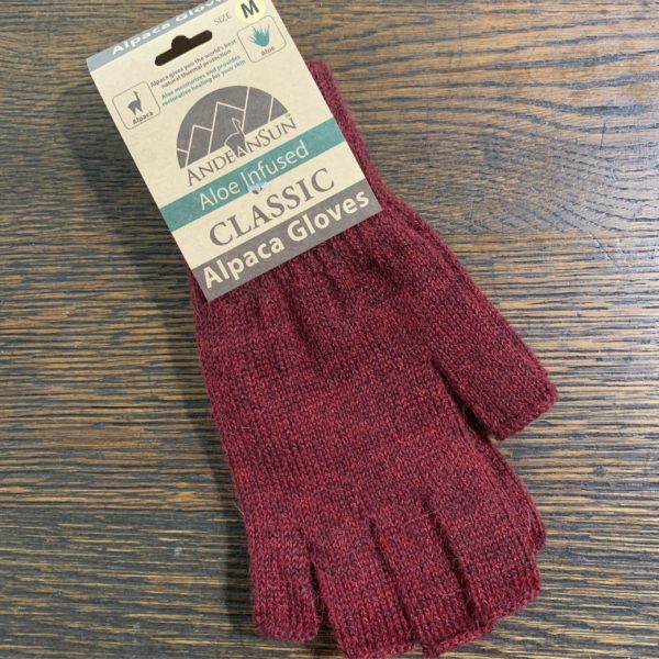 AS Red Alpaca Fingerless Gloves