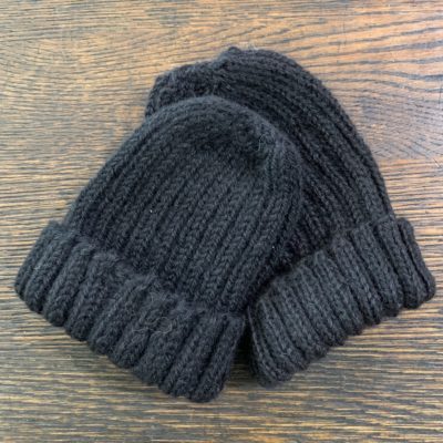Kid's Black Knit Alpaca Hat