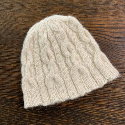 Cream Cable Knit Alpaca Hat