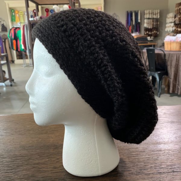 Black Slouch Hat in Baby Alpaca