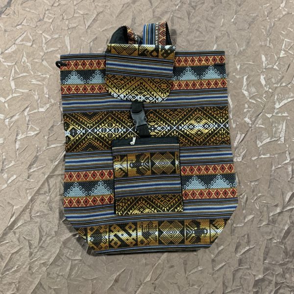 Handmade Peruvian Cloth Backpack Light Blue