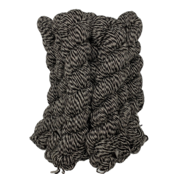 True Black & Silver Grey Barber Pole Yarn