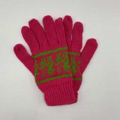 Dark Pink Peruvian Print Gloves