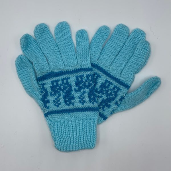 Light Blue Peruvian Print Gloves