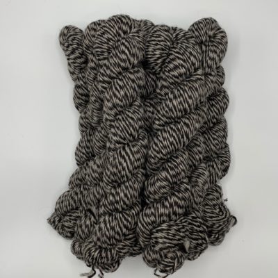 True Black & Silver Grey Striped Yarn