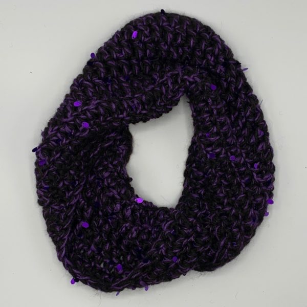 Black and Purple Alpaca Cowl