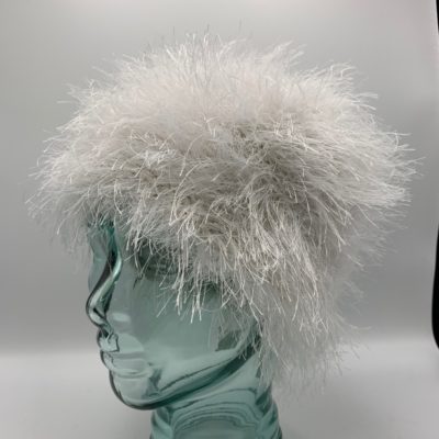 White Alpaca Fiber & Fun Fur Hat