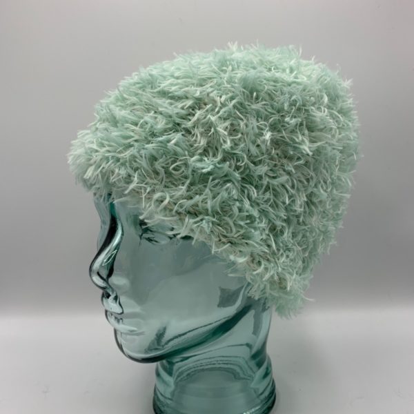 Mint Green Alpaca Fiber & Fun Fur Hat