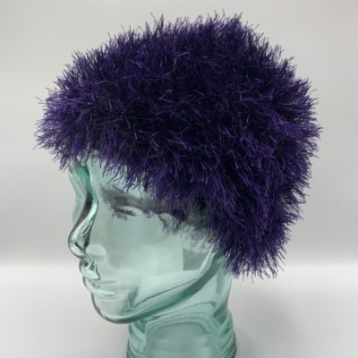 Purple Alpaca Fiber & Fun Fur Hat