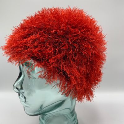 Red Alpaca Fiber & Fun Fur Hat