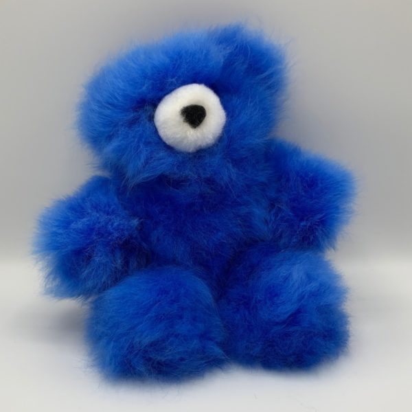 10" Dark Blue Teddy Bear Made From Baby Alpaca
