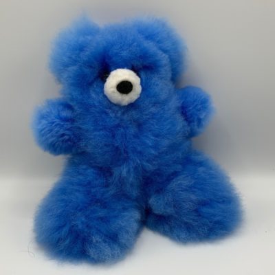 10" Light Blue Teddy Bear Made From Baby Alpaca