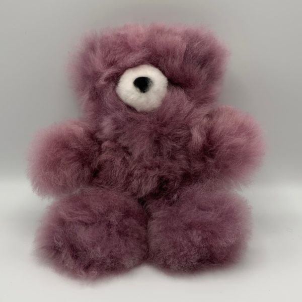 10" Purple Teddy Bear Made From Baby Alpaca