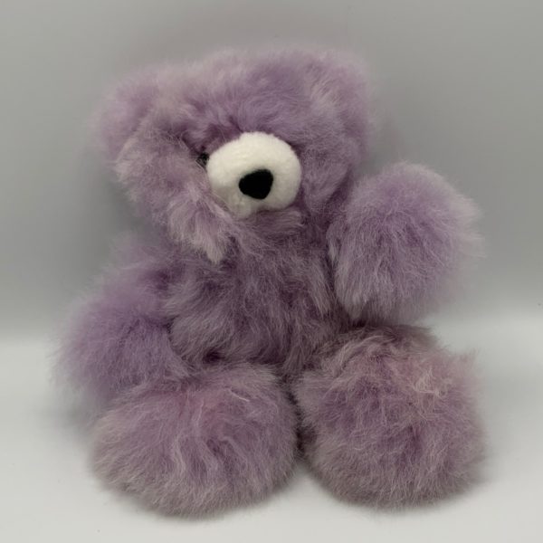 10" Lilac Teddy Bear Made From Baby Alpaca
