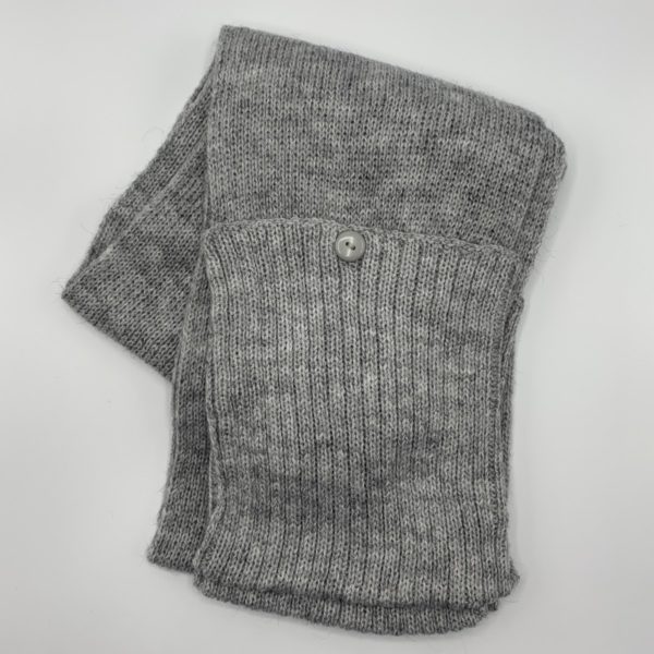 Light Silver Grey Alpaca Scarf With Pockets