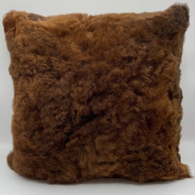 Brown Baby Alpaca Fur Pillow - 15"x15"