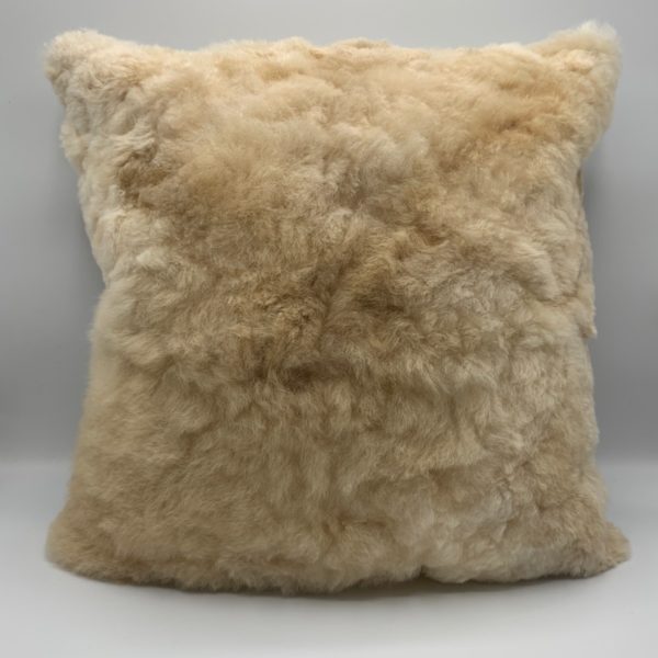 Light Fawn Baby Alpaca Fur Pillow - 15"x15"