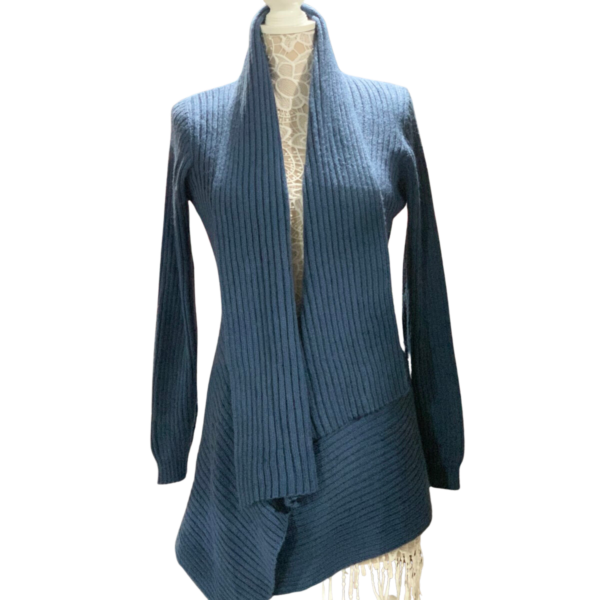 Long Alpaca Sweater in Steel Blue