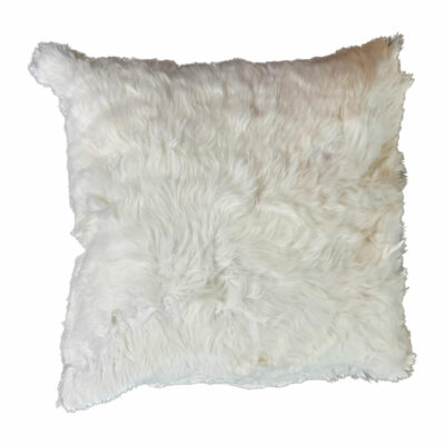 White Suri Alpaca Fur Pillow – 15″x15″