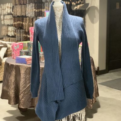 Long Alpaca Sweater in Steel Blue
