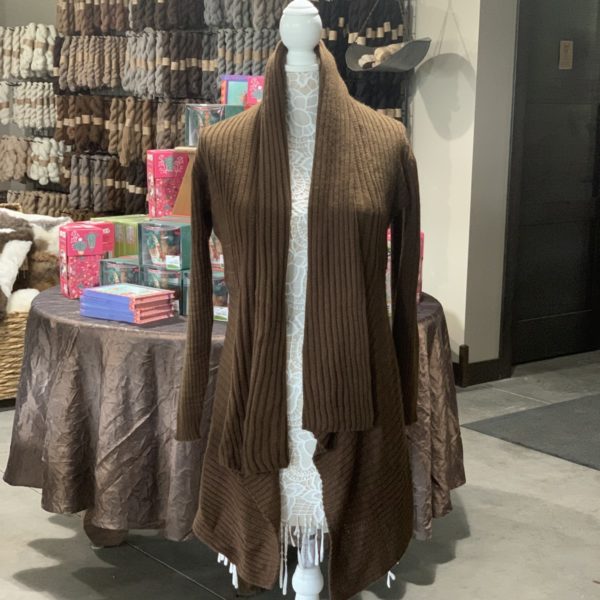 Long Alpaca Sweater in Medium Brown