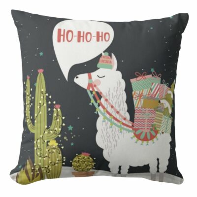 Ho Ho Ho Llama Pillow