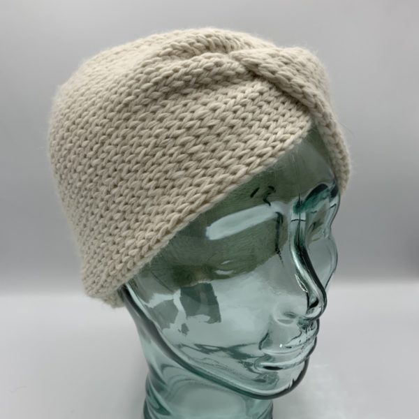 White Headband Made from 100% Baby Alpaca