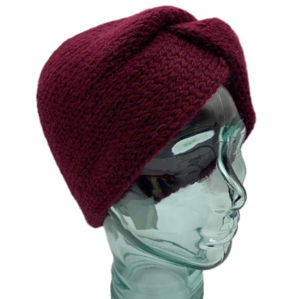 Maroon Headband Made from 100% Baby Alpaca