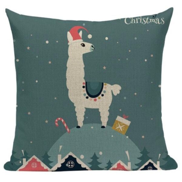 Merry Christmas Alpaca Pillow