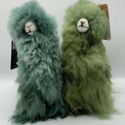 11" Green Stuffed Alpaca