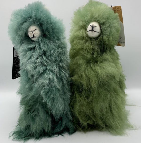 11" Green Stuffed Alpaca