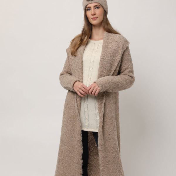 Patricia Long Alpaca Sweater Coat in Beige