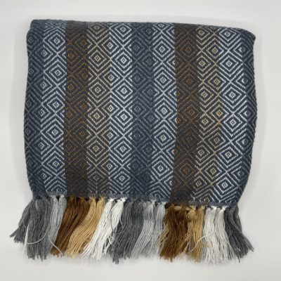 Blue and Brown Alpaca Throw