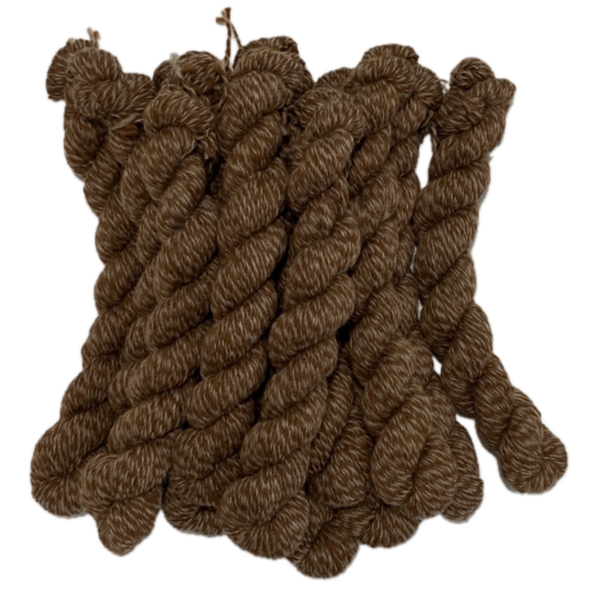 Grey and Fawn Barber Pole Worsted Alpaca Yarn