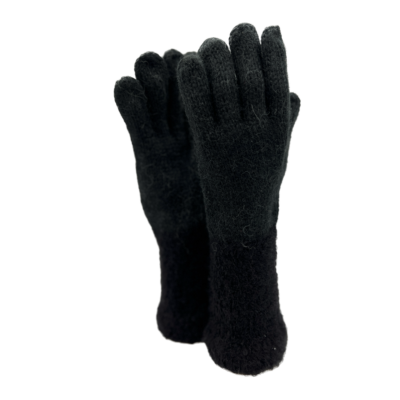 Handmade Baby Alpaca Gloves in Black