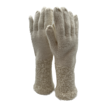 Handmade Baby Alpaca Gloves in White