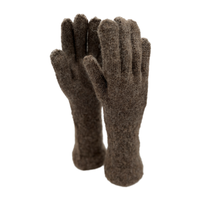Handmade Baby Alpaca Gloves in Medium Rose Grey