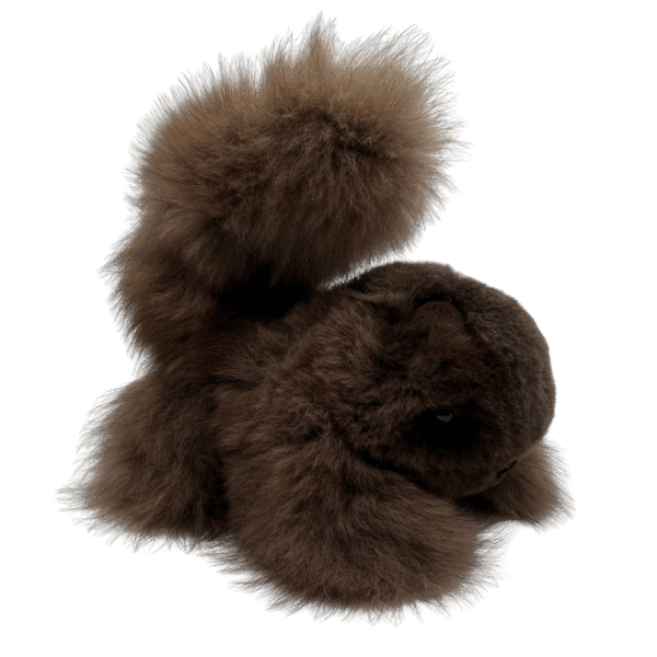 Stuffed Squirrel in Brown Baby Alpaca Fur