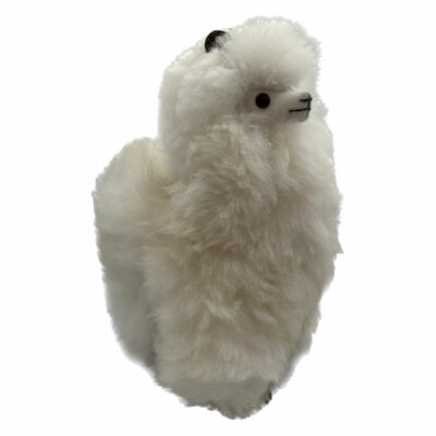 White Stuffed Alpaca Handmade in Baby Alpaca Fur