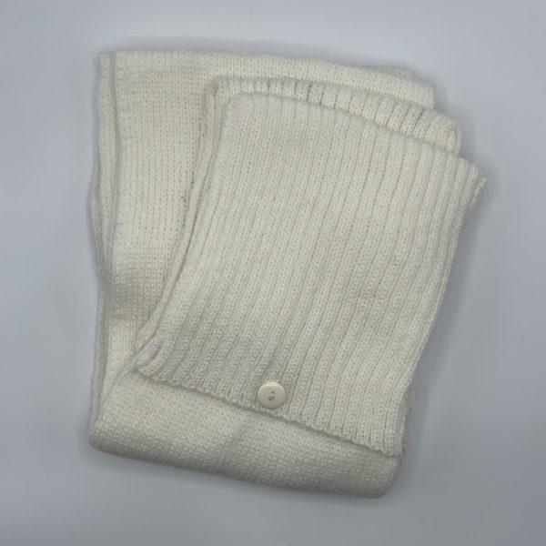 White Baby Alpaca Scarf With Pockets