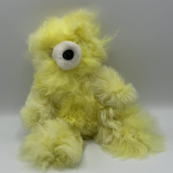 10" Yellow Teddy Bear Made From Baby Alpaca