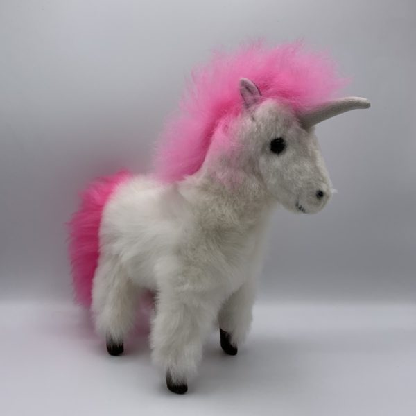 Pink and White Plush Unicorn