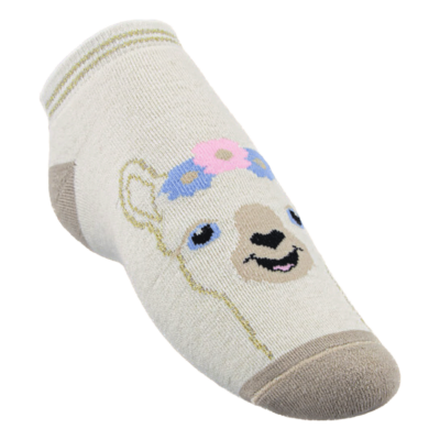 Alpaca Face Ankle Socks in Beige