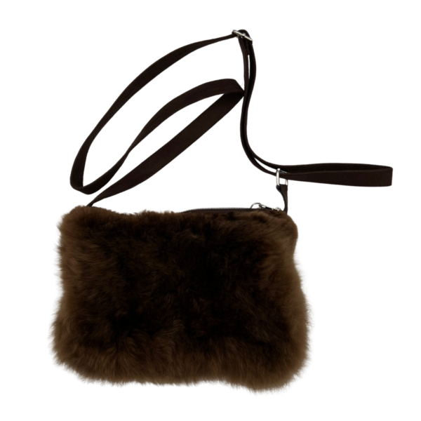 Alpaca Fur Purse in Dark Brown